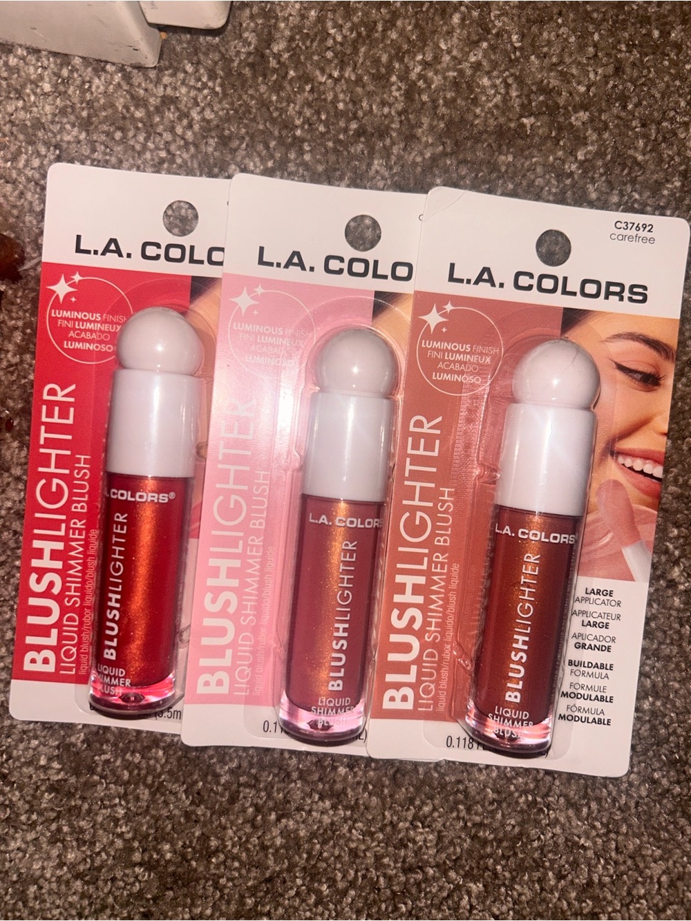 L.A. COLORS Blushlighter Liquid Shimmer Blush - Red, Pink & Copper